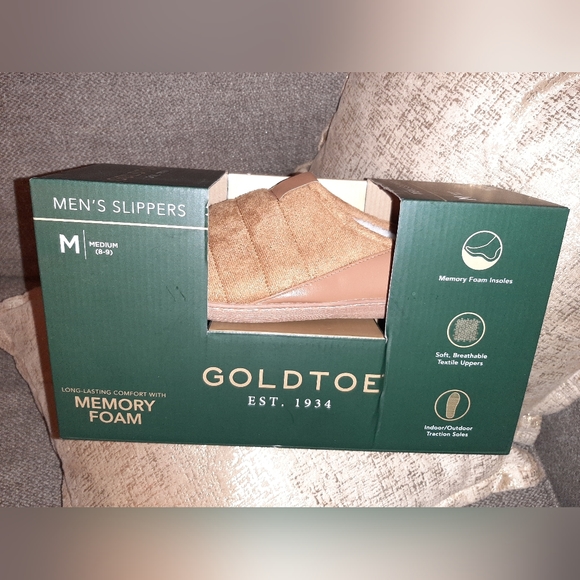 🤑Gold Toe Men's Slippers size M (8-9) - Picture 2 of 2